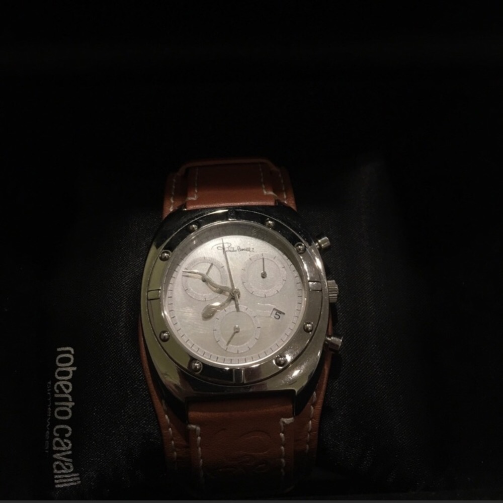 Robert Cavalli timewear leather watch